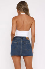 Love To Dream Denim Mini Skirt Mid Blue