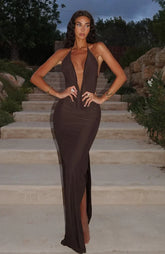 Neither One Of Us Maxi Dress Chocolate