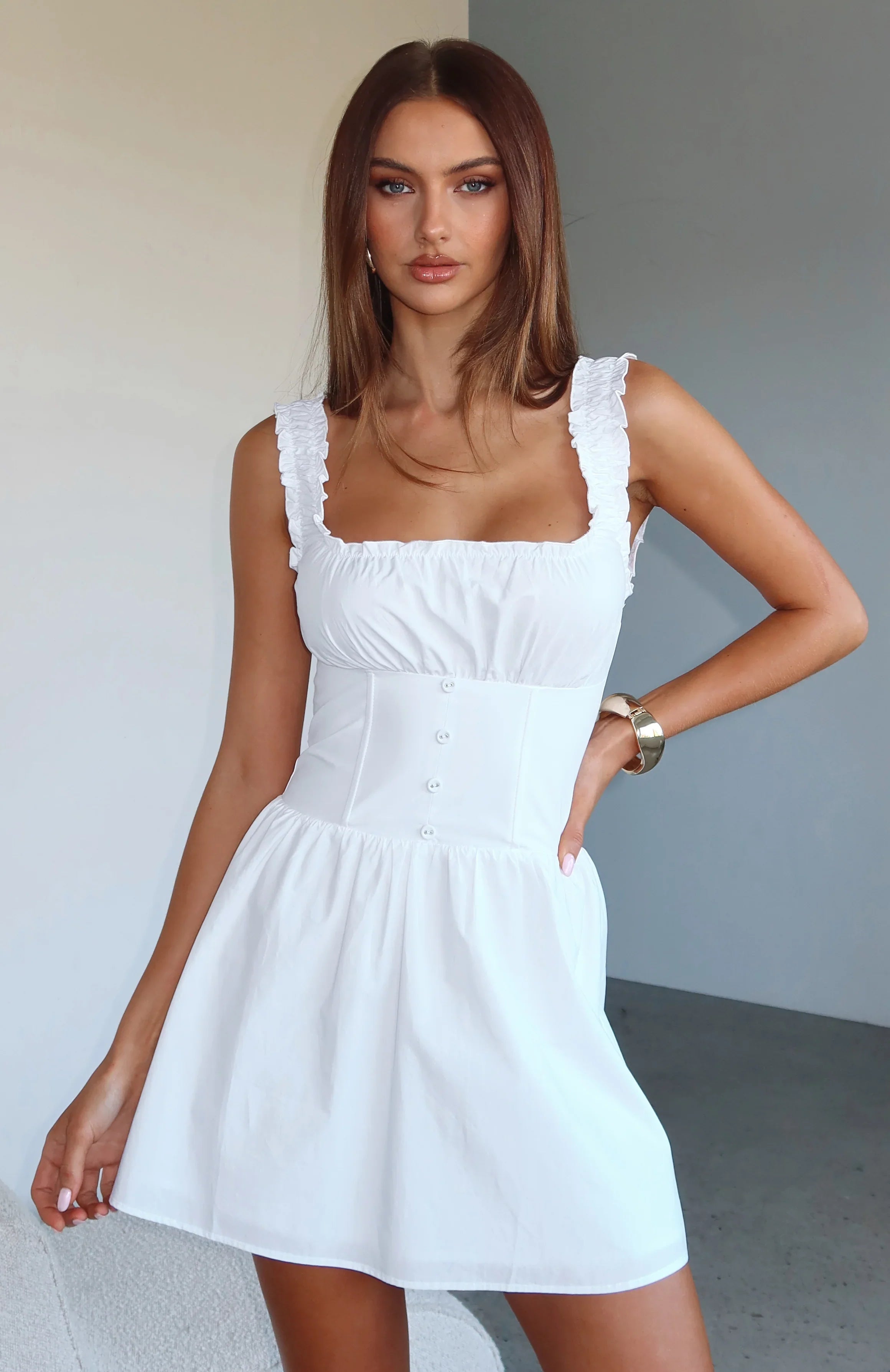Sassy But Cute Mini Dress White