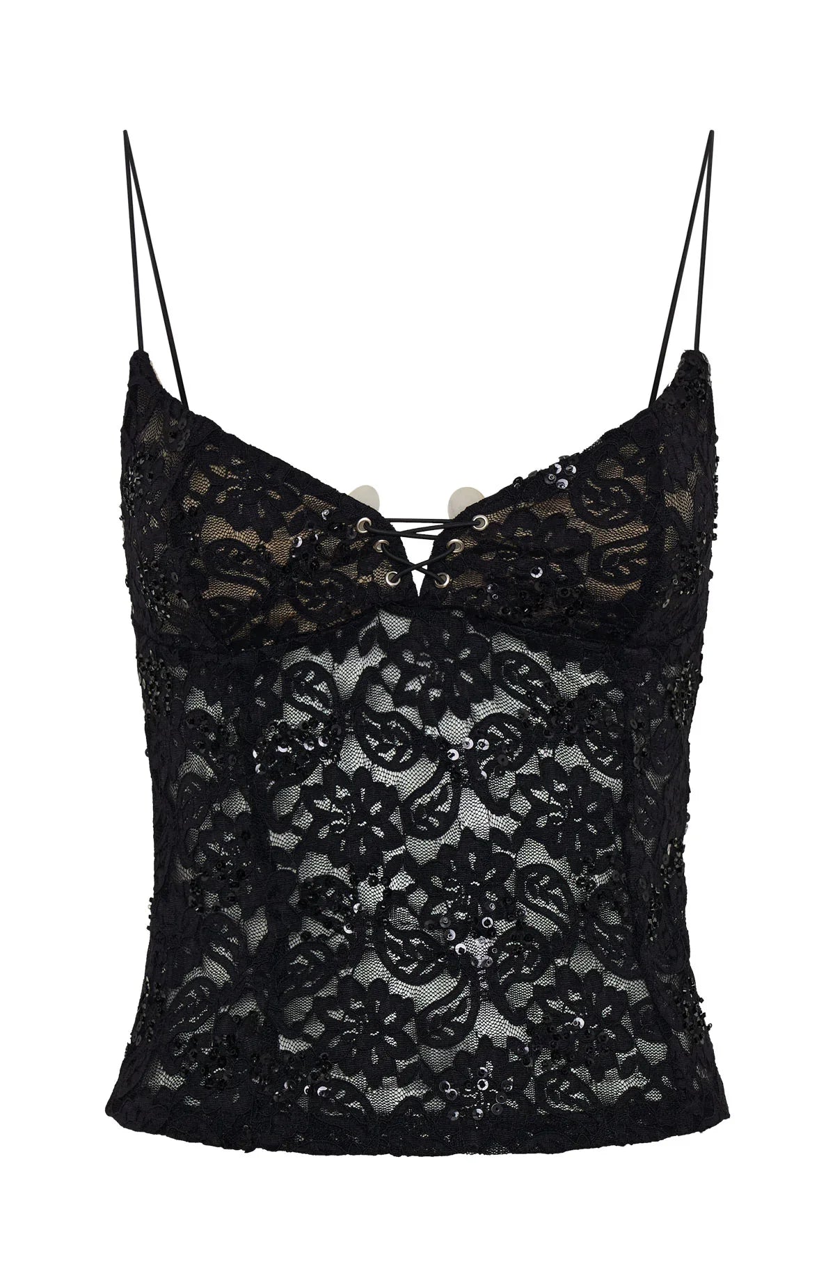 Weekend Escape Lace Top Black