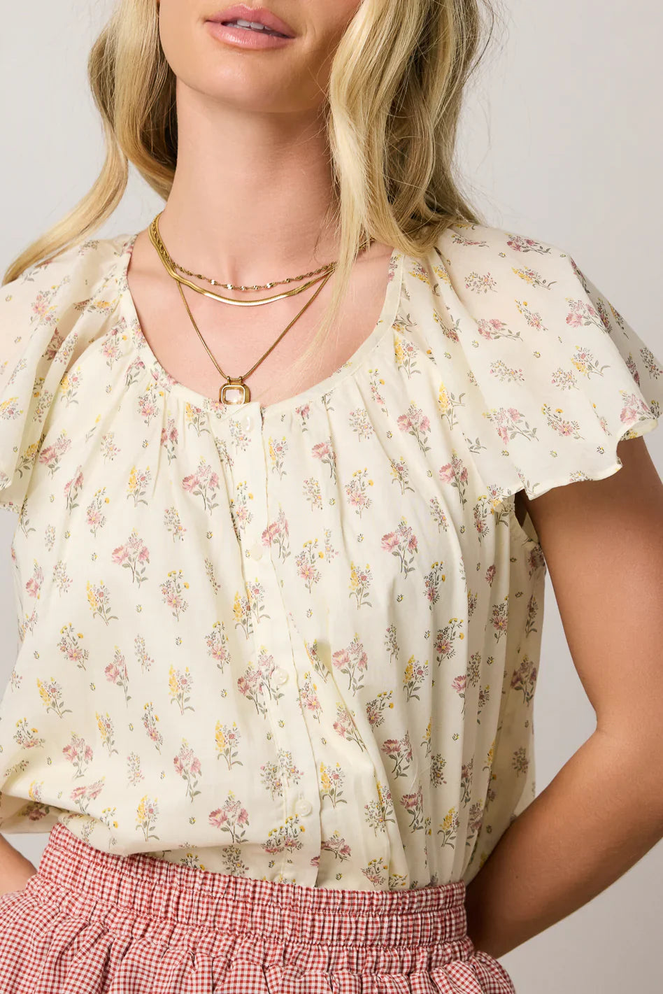Terry Floral Blouse