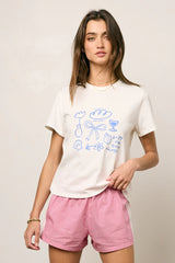 Bella Mia Graphic Tee in Blue