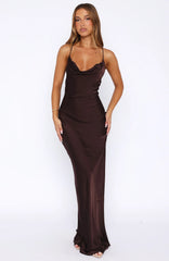 Over My Head Maxi Dress Chocolate