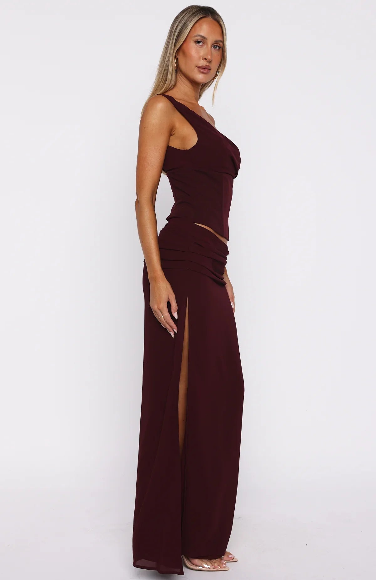Unavailable Energy Maxi Dress Burgundy