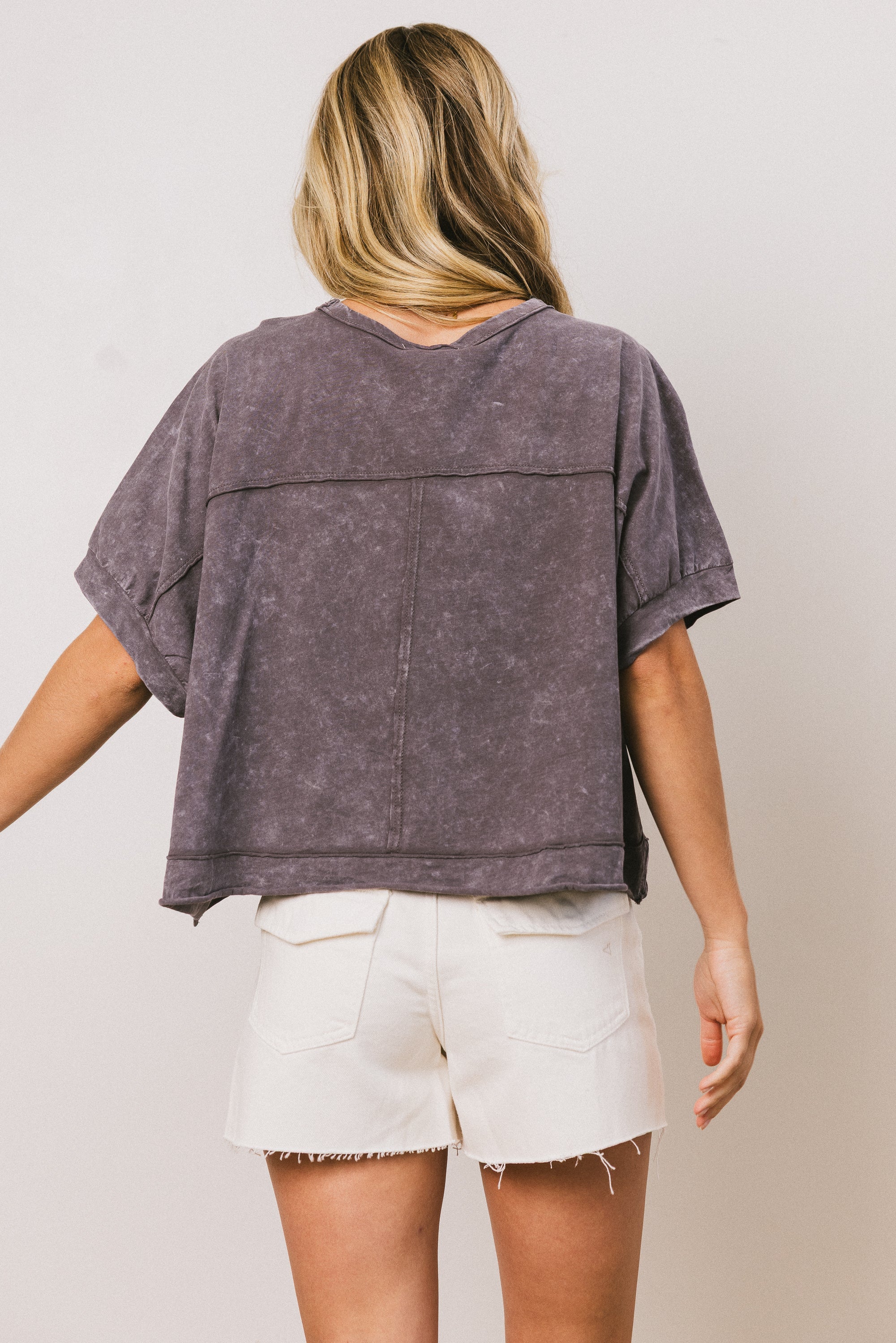Ria Boxy Tee in Charcoal