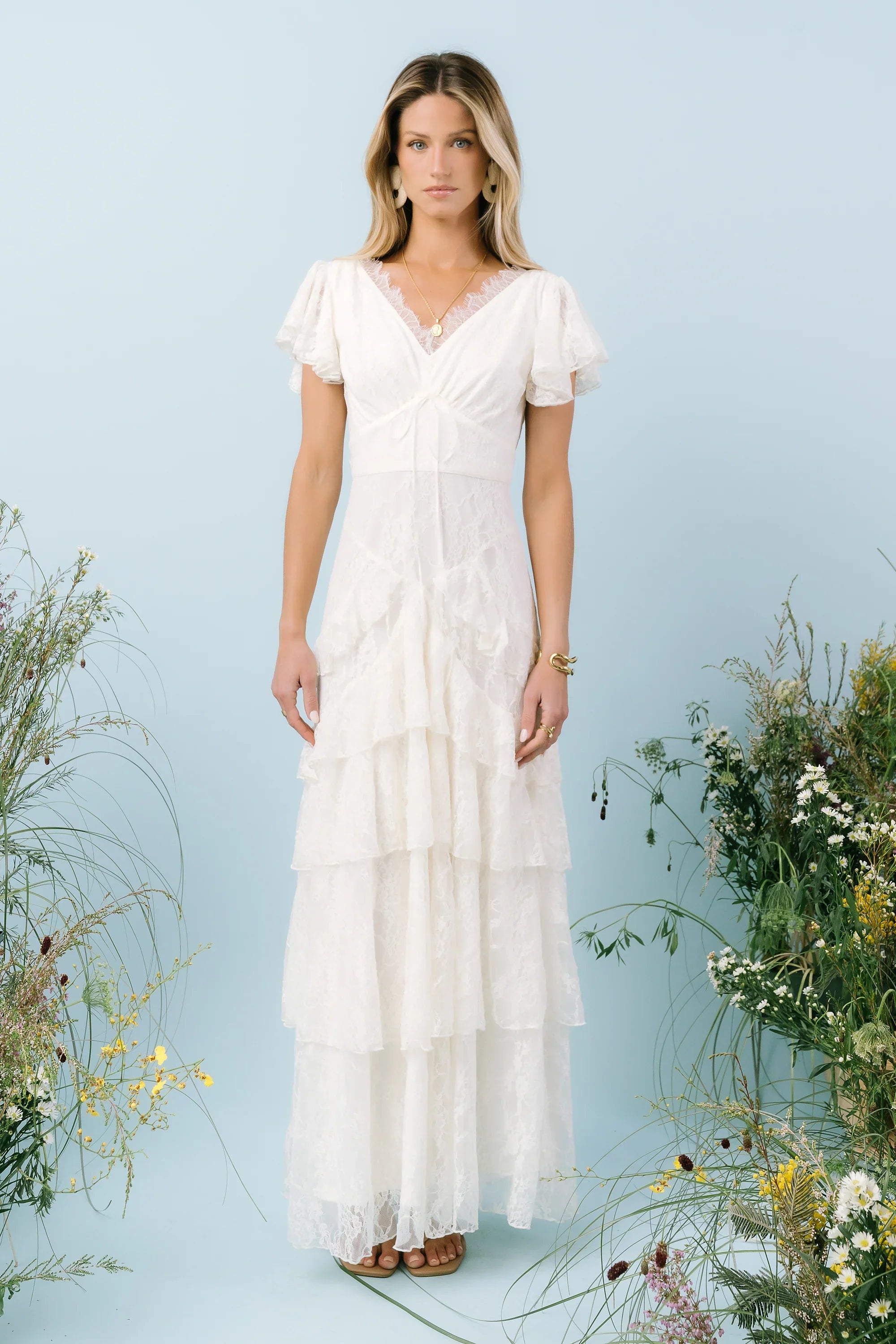 Tracie Lace Maxi Dress in Ivory