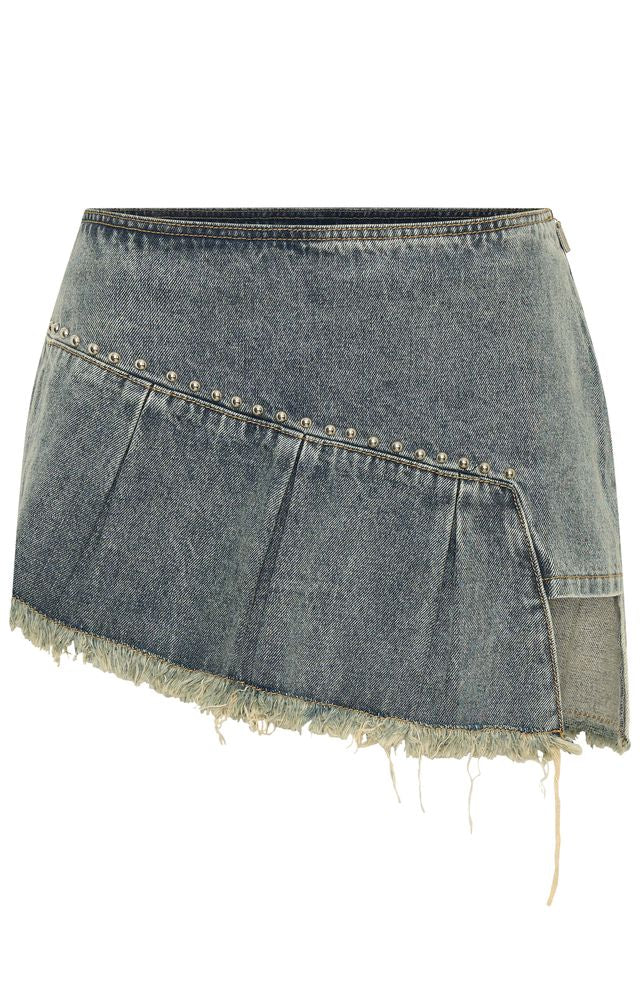 Sweet And Sour Denim Mini Skirt Sand Wash
