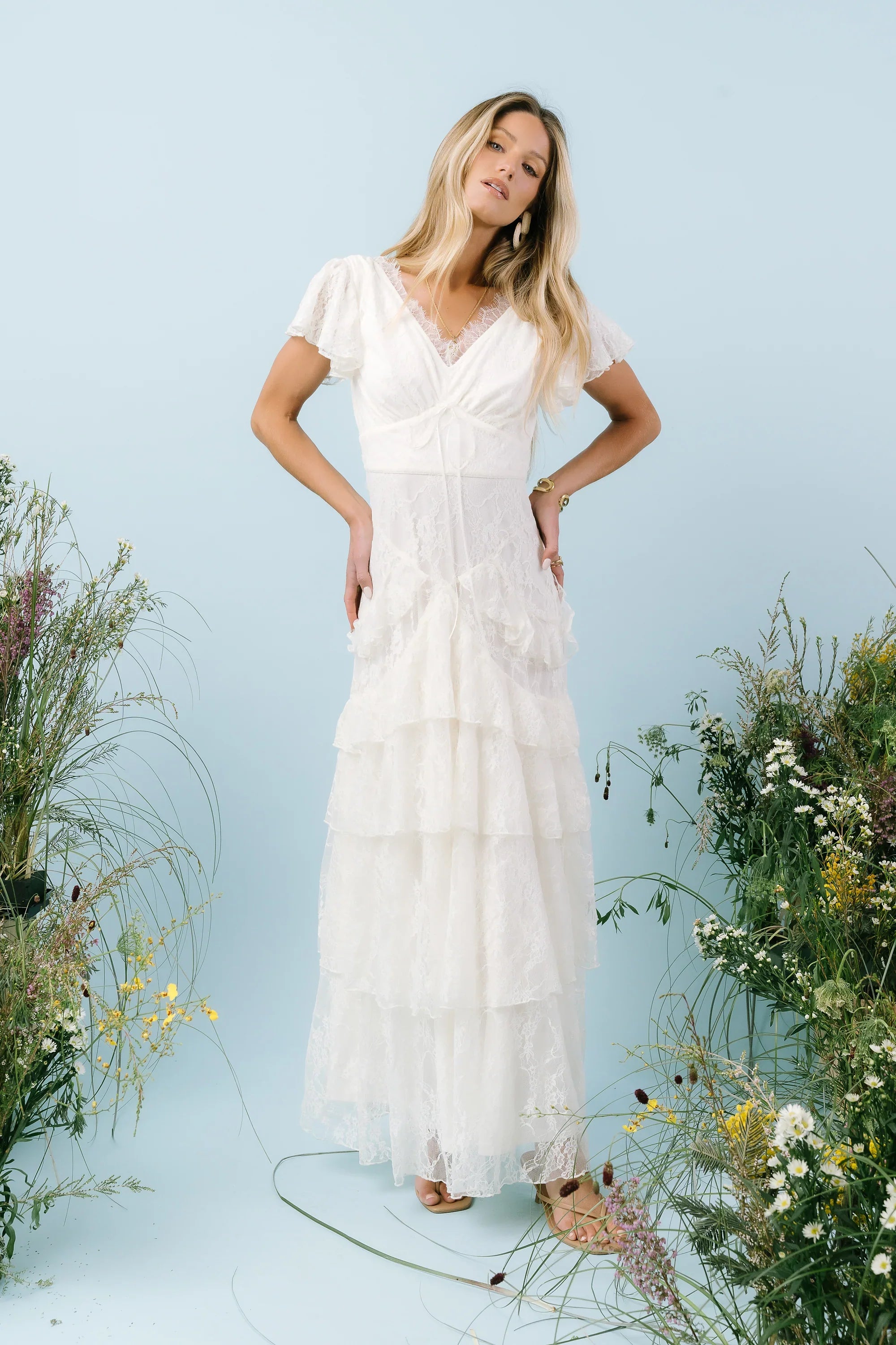 Tracie Lace Maxi Dress in Ivory